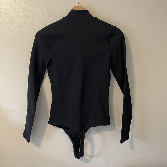 Abercrombie And Fitch Seamless Ribbed Zip Bodysuit Mock Neck Sz M - Picture 10 of 12